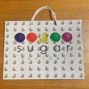 Sugar Factory Glossy Paper Shopping Bag White Large 16 Inches